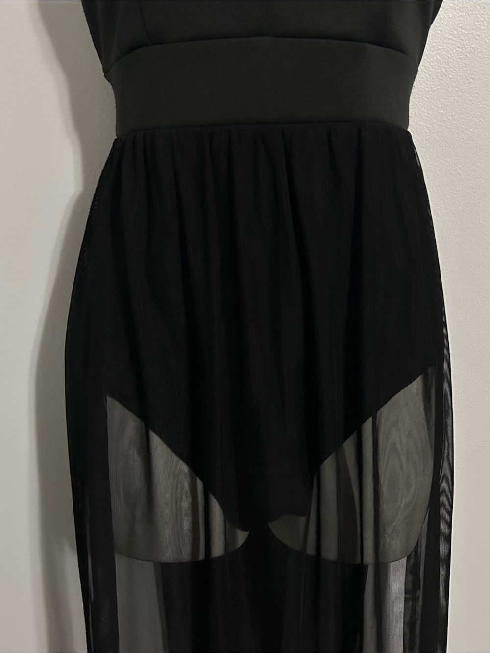 Sheer Skirt Bodysuit Slip Dress Ethereal Edgy Romance Gothic Elegance - Picture 7 of 8